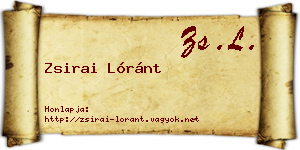 Zsirai Lóránt névjegykártya